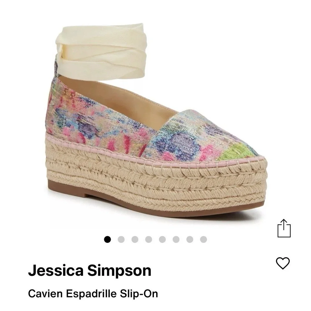 Jessica Simpson Cavien Espadrille Slip-On US Size 9.5 / EU 41 Multicolor Ankle
